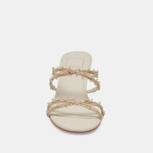 🔹DOLCE VITA🔹️ X For love and Lemons Betti Heeled Sandals Ivory Multi Size 9.5 - Picture 5 of 12